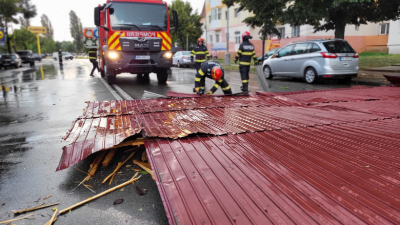 O furtună puternică a făcut ravagii în Giurgiu. Foto: ISU Giurgiu