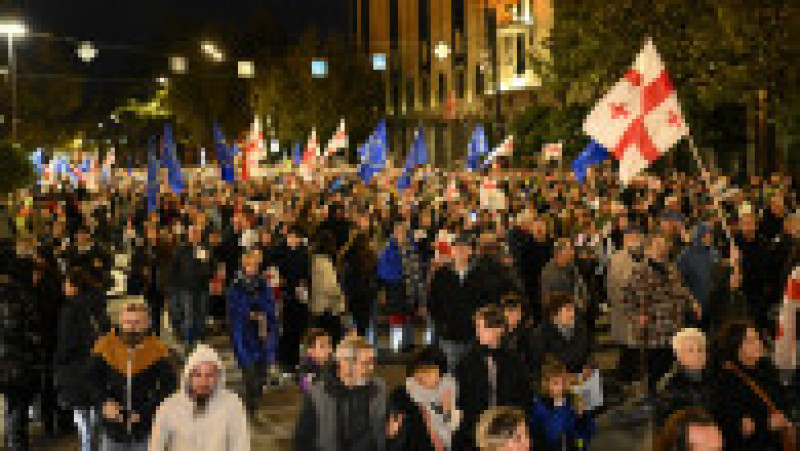 Imagini senzaționale de la Tbisili: un meeting pro-UE uriaș. Georgia votează săptămâna viitoare. Foto: Profimedia | Poza 4 din 4