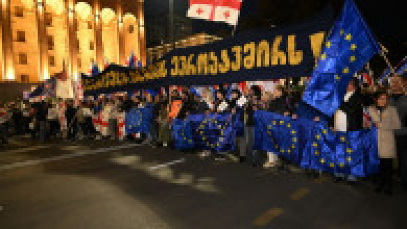 Imagini senzaționale de la Tbisili: un meeting pro-UE uriaș. Georgia votează săptămâna viitoare. Foto: Profimedia | Poza 2 din 4