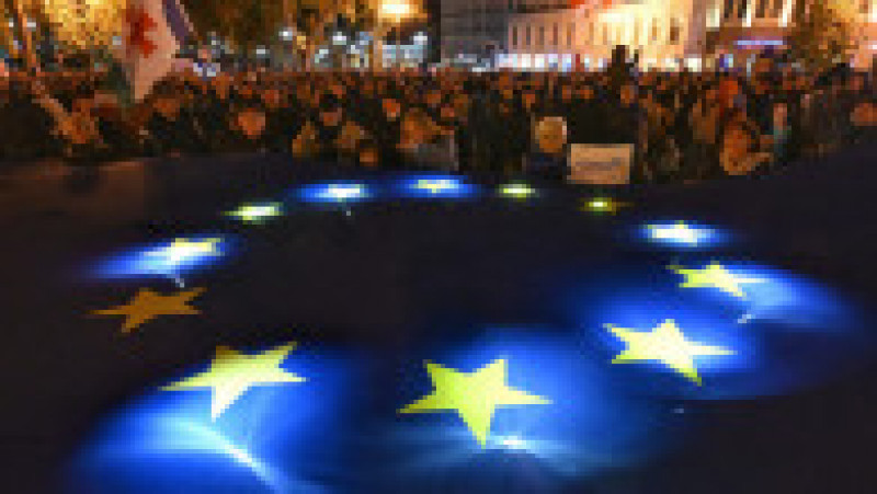 Imagini senzaționale de la Tbisili: un meeting pro-UE uriaș. Georgia votează săptămâna viitoare. Foto: Profimedia | Poza 3 din 4