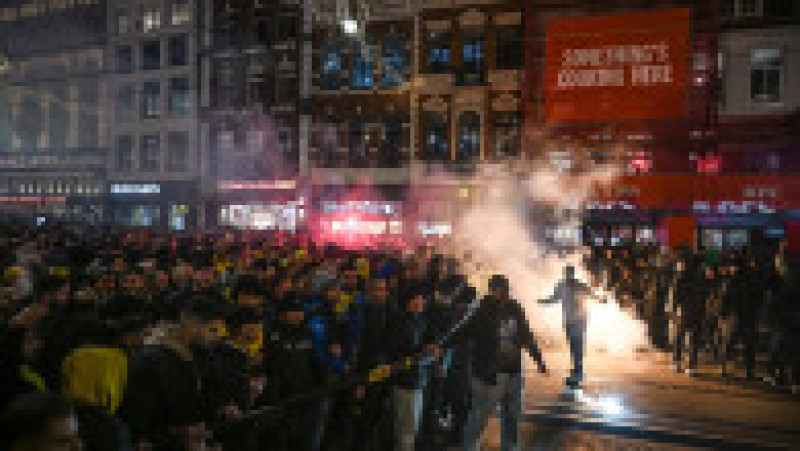 Fani israelieni ai echipei Maccabi Tel Aviv, în Amsterdam Foto: Profimedia | Poza 3 din 5