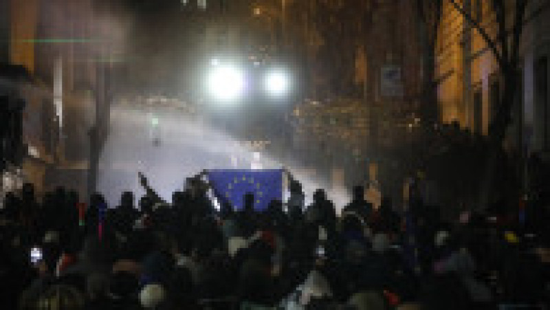 2 decembrie 2024. Protest proeuropean în Georgia: ONU denunță o folosire „disproporționată a forței” împotriva manifestanților. Foto: Profimedia | Poza 6 din 9