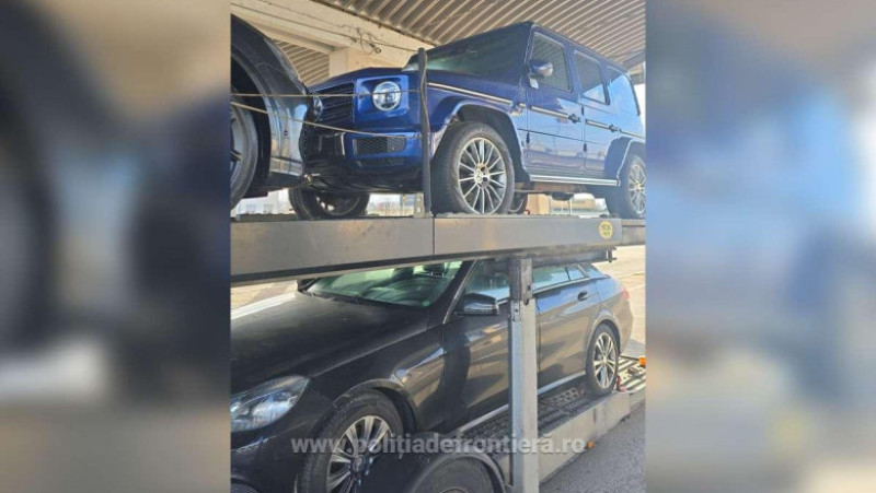 Autoturisme în valoare de 150.000 de euro, confiscate de polițiștii de frontieră din Giurgiu. Foto: Poliția de Frontieră