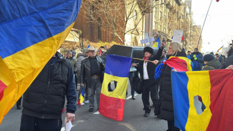 Participanți la protestul AUR. Foto: Digi24