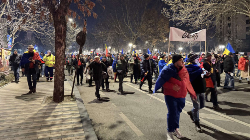Participanți la protestul AUR. Foto: Digi24