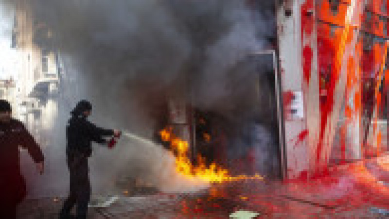 Proteste violente în Bulgaria față de intenția guvernului de a trece la moneda euro Foto: Profimedia | Poza 2 din 8