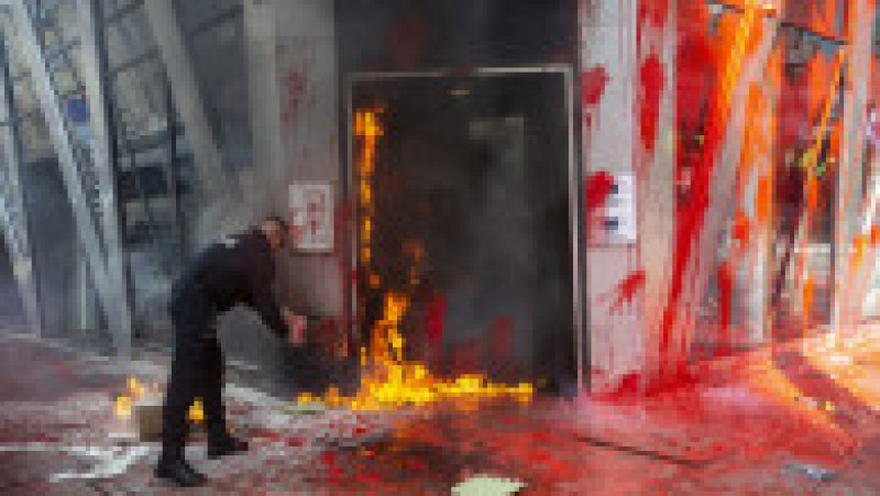 Proteste violente în Bulgaria față de intenția guvernului de a trece la moneda euro Foto: Profimedia | Poza 1 din 8