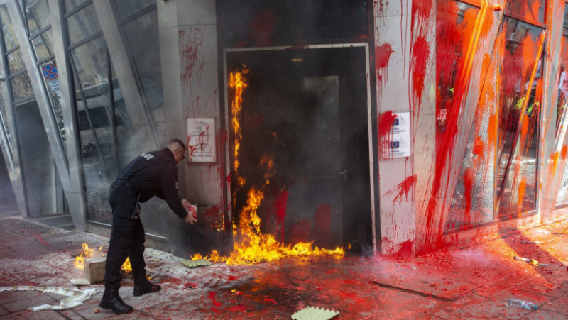 Proteste violente în Bulgaria față de intenția guvernului de a trece la moneda euro Foto: Profimedia 