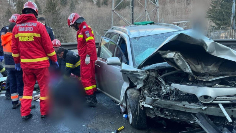 Accident DN1. Foto: ISU Prahova 