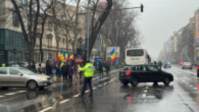 Protestatarii AUR au blocat circulația. Foto: Digi24.ro | Poza 2 din 9