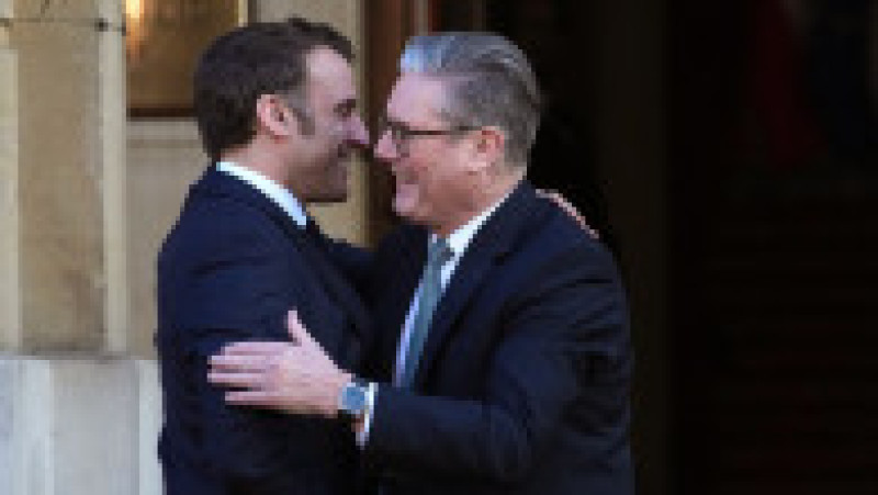 Keir Starmer și Emmanuel Macron. Foto: Profimedia | Poza 5 din 17