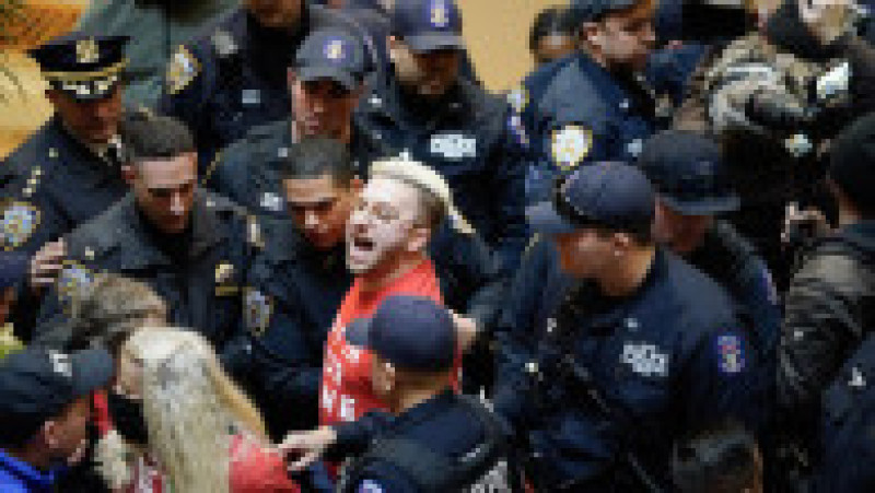 Protest pro-palestinian la Trump Tower, în New York, 13 martie 2025. Foto: Profimedia | Poza 9 din 9