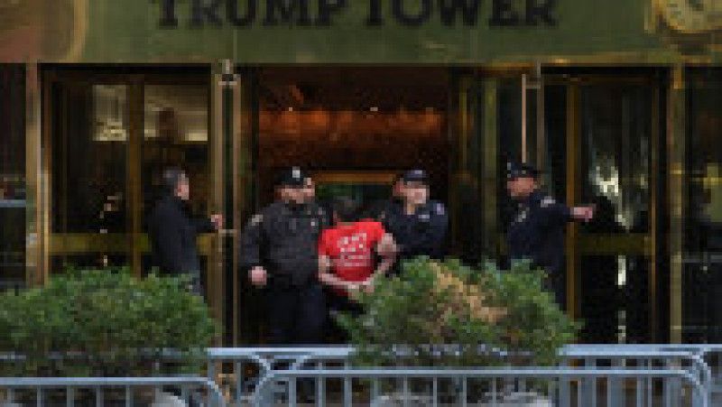 Protest pro-palestinian la Trump Tower, în New York, 13 martie 2025. Foto: Profimedia | Poza 3 din 9