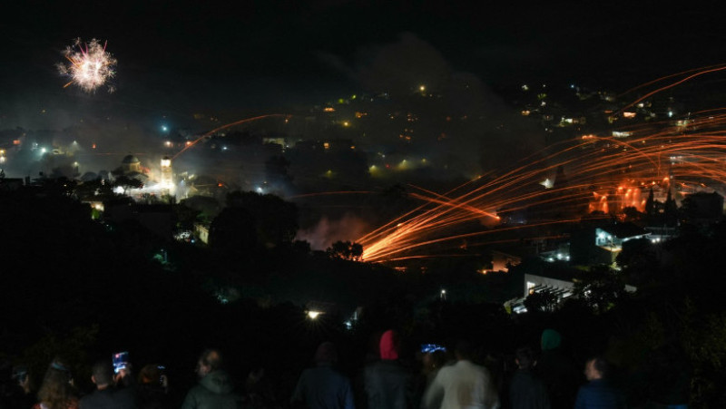 „Războiul rachetelor” de Paște, pe insula grecească Chios Foto: Profimedia
