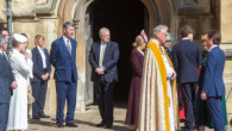 Prințul Andrew, alături de ducesa de York și alți membri ai familiei regale, la slujba de Paște de la Capela St. George, Windsor. Foto: Profimedia | Poza 4 din 4