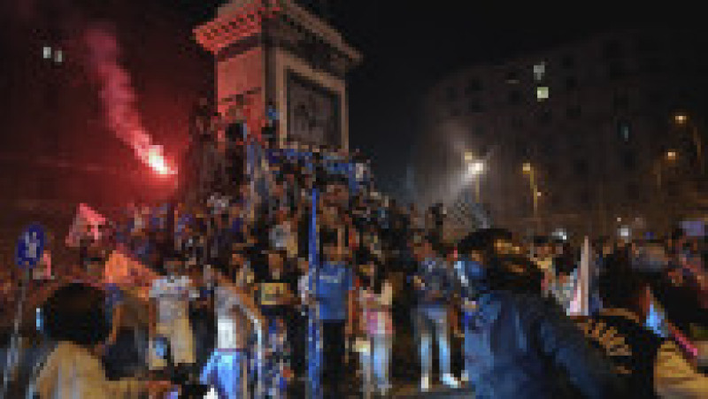 Napoli este din nou campioana Italiei după ce a mai câștigat titlul de trei ori, în 1987, 1990, ambele cu legendarul Diego Maradona în echipă, dar și în 2023. Sursa foto: Profimedia Images | Poza 2 din 9