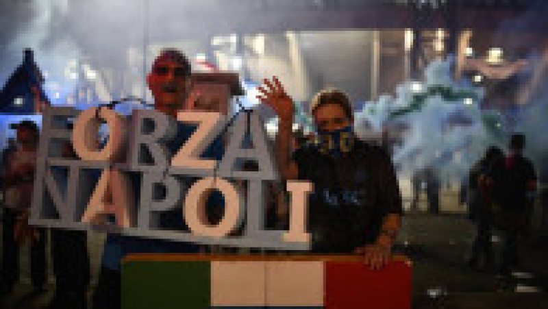 Napoli este din nou campioana Italiei după ce a mai câștigat titlul de trei ori, în 1987, 1990, ambele cu legendarul Diego Maradona în echipă, dar și în 2023. Sursa foto: Profimedia Images | Poza 6 din 9