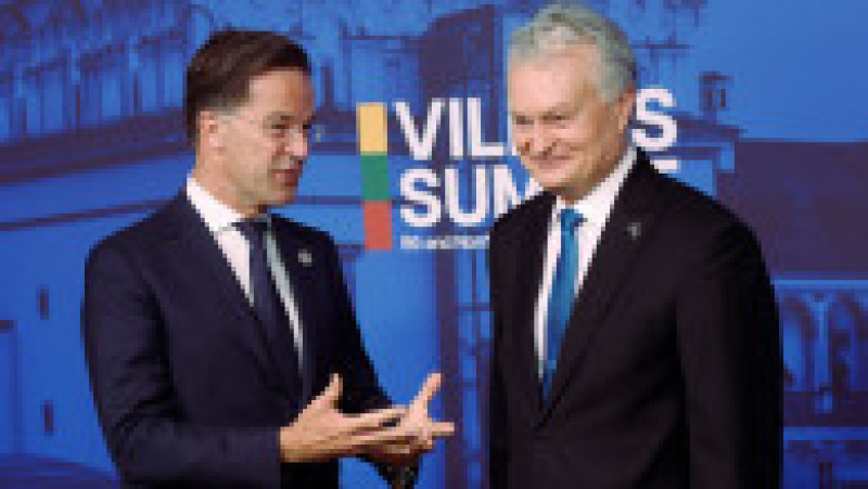 Mark Rutte și Gitanas Nauseda. Foto: Profimedia | Poza 11 din 12