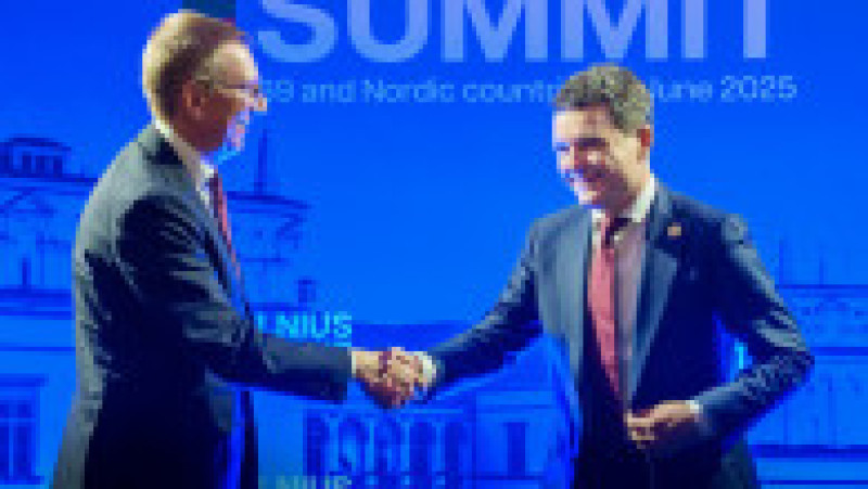 Nicușor Dan, alături de președintele Letoniei, la summitul B9 de la Vilnius. Foto: Administrația Prezidențială | Poza 7 din 12