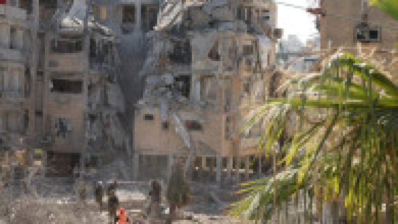 Mai multe clădiri din centrul și sudul Israelului au fost distruse de bombardamente, printre care și un spital. Sursa: Profimedia Images | Poza 7 din 10
