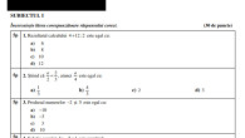 Subiecte matematică, Evaluarea Națională 2025, pagina 2 | Poza 2 din 10