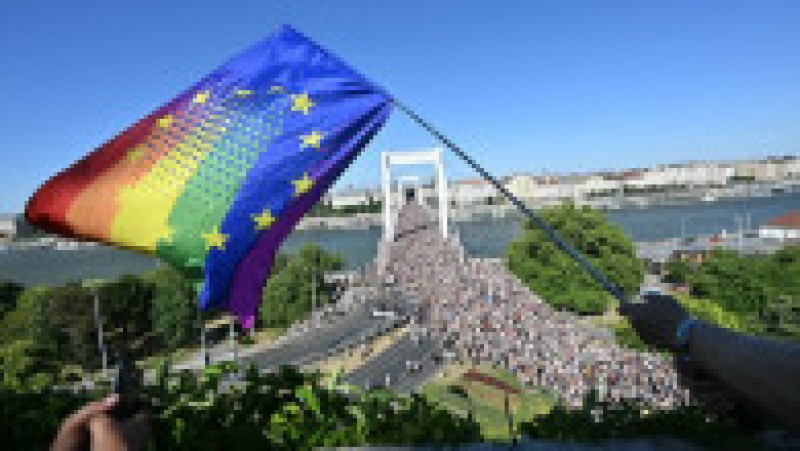 Marşul Gay Pride de la Budapesta a strâns cei mai mulți participanți de până acum. Foto: Profimedia | Poza 8 din 19