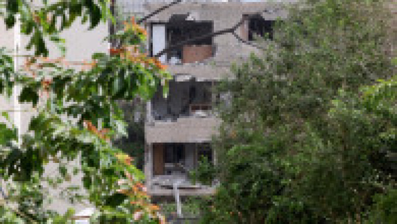Această imagine arată o clădire avariată în urma unui atac iranian în zona Ramat Aviv din Tel Aviv, pe 22 iunie 2025 Foto: Profimedia | Poza 12 din 15