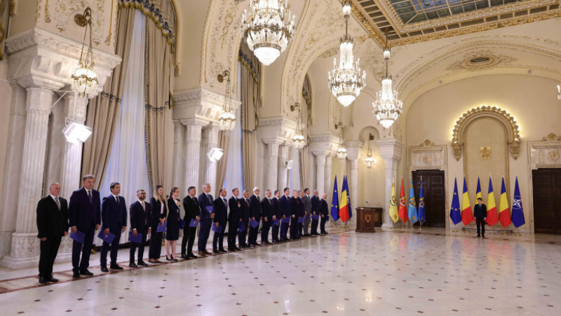 Ceremonia depunerii juramantului de investitura de catre reprezentantii guvernului coalitiei PSD-PNL-USR-UDMR - Minoritati condus de Ilie Bolojan, la Palatul Cotroceni, 23 iunie 2025. Foto: Inquam Photos / Octav Ganea