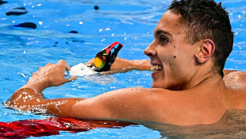 David Popovici, campion mondial la 100m liber, pentru a doua oară. Singapore, 31 iulie 2025. Foto: Profimedia