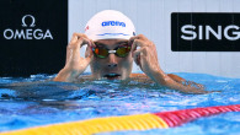 David Popovici, campion mondial la 100m liber, pentru a doua oară. Singapore, 31 iulie 2025. Foto: Profimedia | Poza 4 din 8