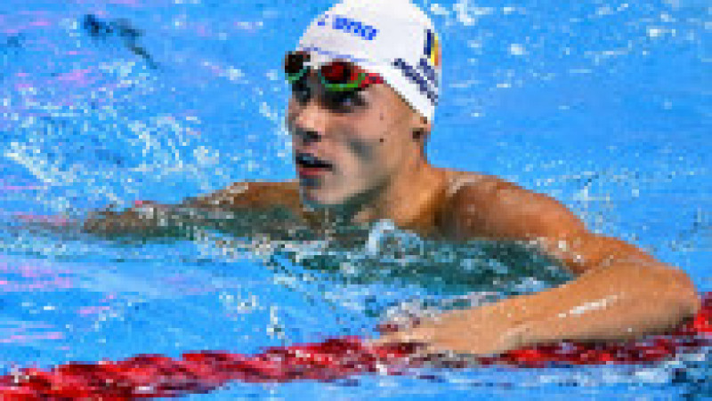 David Popovici, campion mondial la 100m liber, pentru a doua oară. Singapore, 31 iulie 2025. Foto: Profimedia | Poza 7 din 8