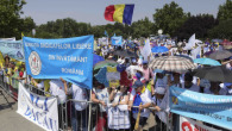 Sindicaliștii protestează în parcul Izvor din Capitală. Foto: Inquam Photos / Octav Ganea | Poza 7 din 8