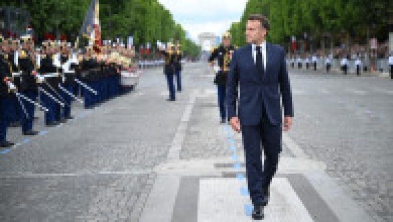 Emmanuel Macron la paradă militară de Ziua Franței, pe Champs-Elysees. Foto: Profimedia | Poza 3 din 14