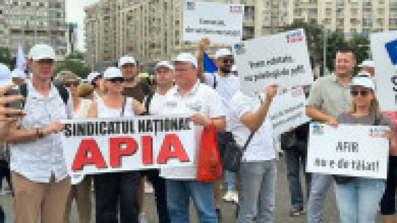 Protest al sidicaliștilor BNS în Piața Victoriei Foto: BNS | Poza 6 din 11