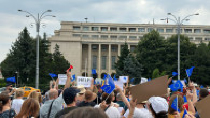 Protest al sidicaliștilor BNS în Piața Victoriei Foto: BNS | Poza 8 din 11