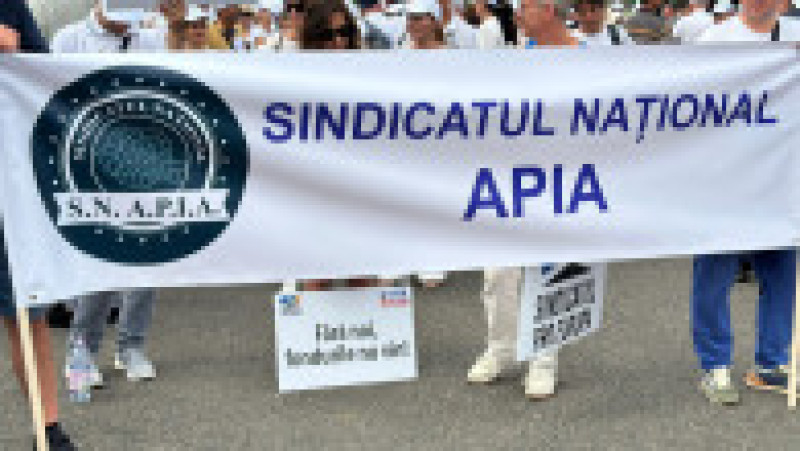 Protest al sidicaliștilor BNS în Piața Victoriei Foto: BNS | Poza 9 din 11