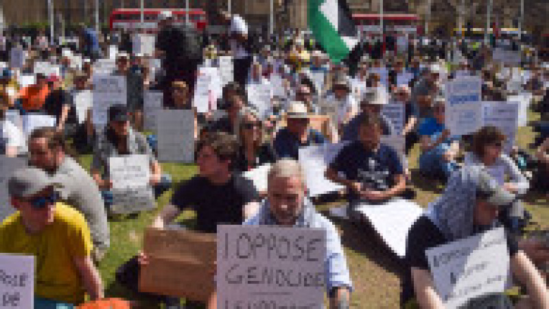 Manifestație de susținere a grupului Palestine Action, desemnat terorist, la Londra. Foto: Profimedia | Poza 3 din 8