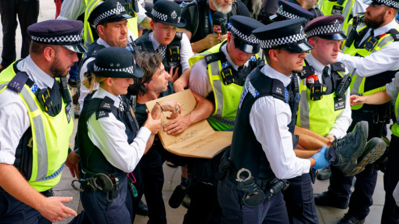 Manifestație de susținere a grupului Palestine Action, desemnat terorist, la Londra. Foto: Profimedia