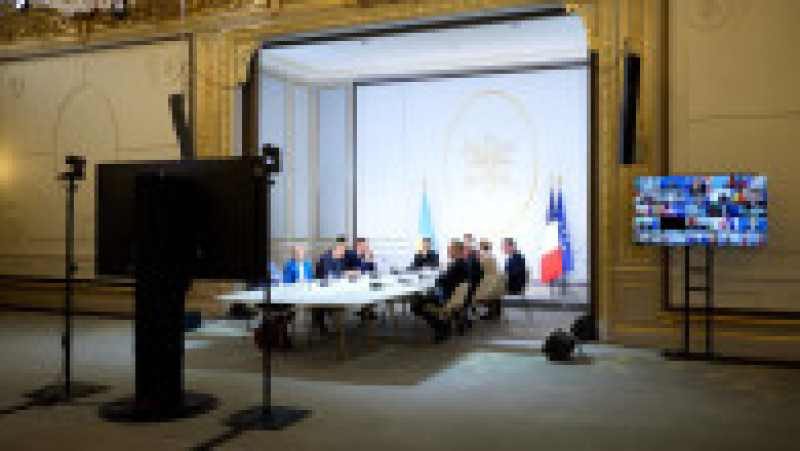 Președintele Volodimir Zelenski a luat parte, la Paris, la discuțiile organizate în cadrul Coaliției de Voință. Sursa: Profimedia | Poza 4 din 6