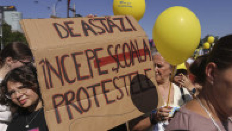  Protest organizat de mai multe organizații sindicale din învățământ și de studenți față de măsurile adoptate de Guvern, în București, 8 septembrie 2025. Foto: Inquam Photos / Octav Ganea | Poza 5 din 6