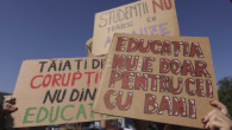  Protest organizat de mai multe organizații sindicale din învățământ și de studenți față de măsurile adoptate de Guvern, în București, 8 septembrie 2025. Foto: Inquam Photos / Octav Ganea | Poza 2 din 6
