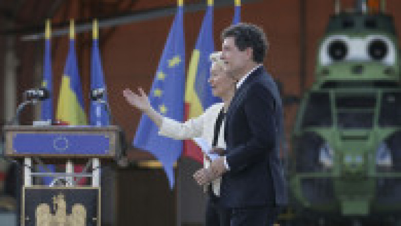 Vizită efectuată de preşedintele Comisiei Europene, Ursula von der Leyen la baza militară Mihail Kogălniceanu, în Constanța, 1 septembrie 2025. A fost primită de Nicușor Dan. Foto: Inquam Photos / George Calin | Poza 24 din 31