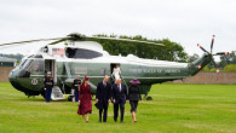 Donald Trump, și prima doamnă, Melania Trump, au sosit la Castelul Windsor și au fost primiți de prințul și prințesa de Wales și ulterior de Regele Charles și Regina Camilla. Foto Profimedia | Poza 8 din 25