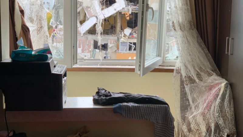 Apartamente distruse de explozia din Rahova FOTO: imagini amator
