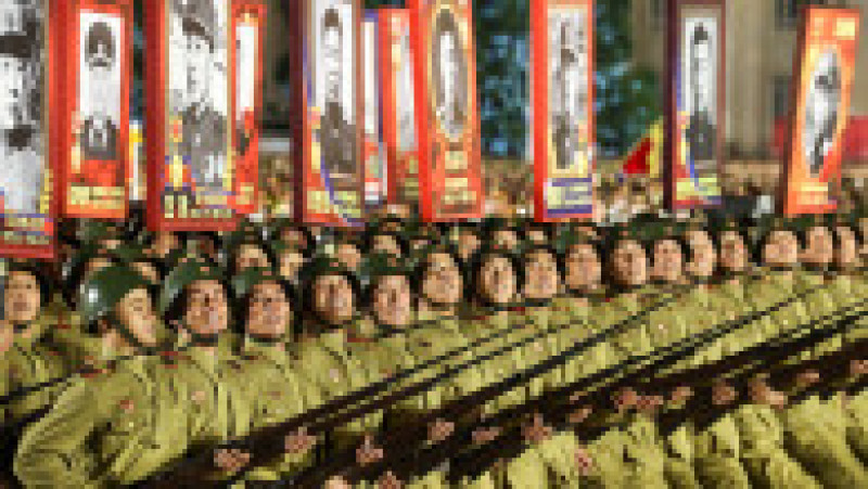 Paradă militară la Phenian, la aniversarea a 80 de ani de la înființarea Partidului Muncitorilor din Coreea de Nord. 10 octombrie 12025. Foto: Profimedia | Poza 6 din 11