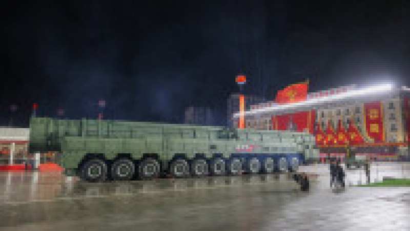 Paradă militară la Phenian, la aniversarea a 80 de ani de la înființarea Partidului Muncitorilor din Coreea de Nord. 10 octombrie 12025. Foto: Profimedia | Poza 2 din 11