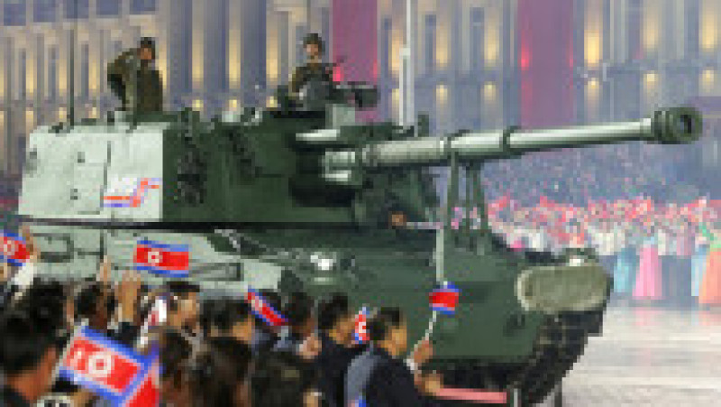 Paradă militară la Phenian, la aniversarea a 80 de ani de la înființarea Partidului Muncitorilor din Coreea de Nord. 10 octombrie 12025. Foto: Profimedia | Poza 3 din 11