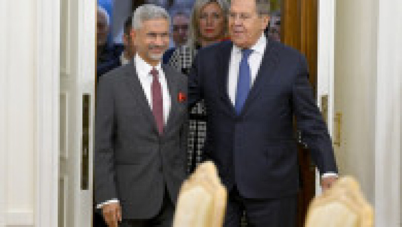 Ministrul rus de Externe, Serghei Lavrov, s-a întâlnit luni la Moscova cu omologul său indian Subrahmanyam Jaishankar. Foto: Profimedia | Poza 2 din 4