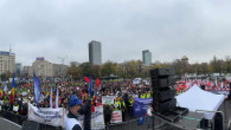 Sindicaliștii BNS protestează față de măsurile de austeritate anunțate de guvern. Sursă foto: BNS | Poza 4 din 4