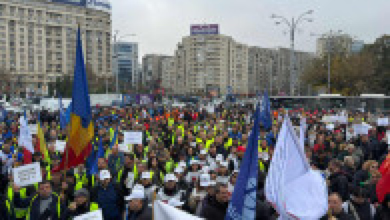 Sindicaliștii BNS protestează față de măsurile de austeritate anunțate de guvern. Sursă foto: BNS | Poza 2 din 4